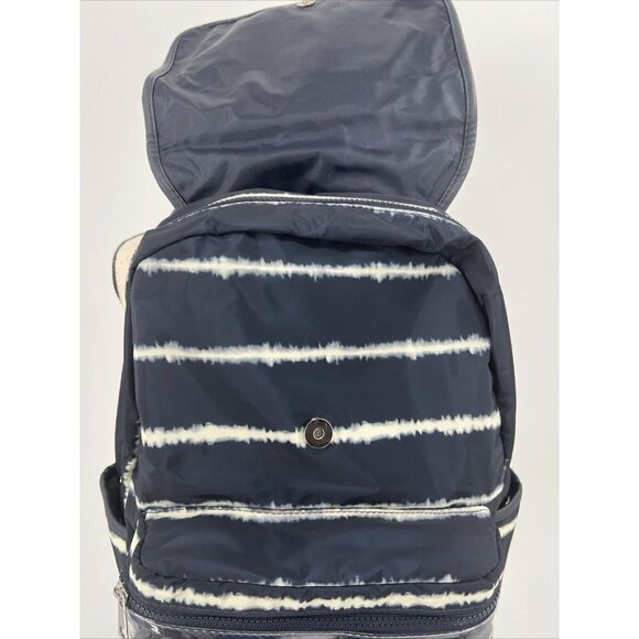 No Boundaries Nylon Flap Backpack Clear Vinyl Pocket Navy Tie Dye NWT 16" deep - Picture 5 of 8